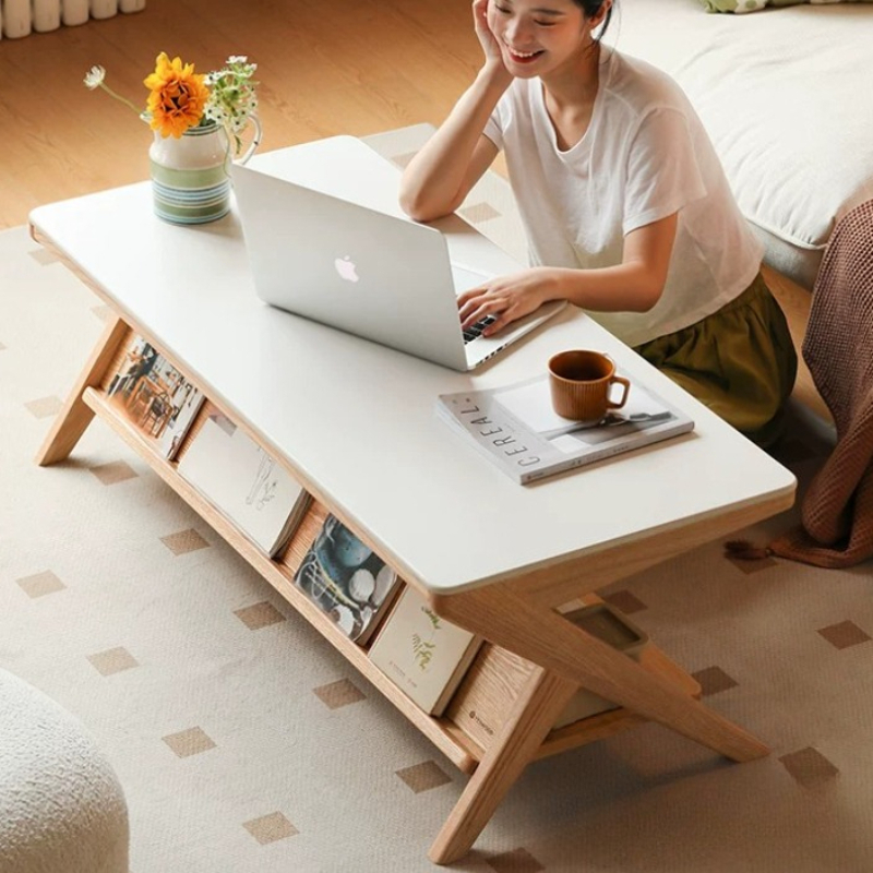 Unique Table Accessories - Rectangle Wooden Coffee Tables Minimalist Storage